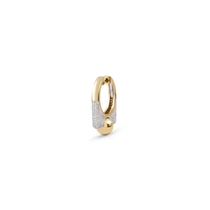 Edgy Pave Diamond Ball Statement Earring