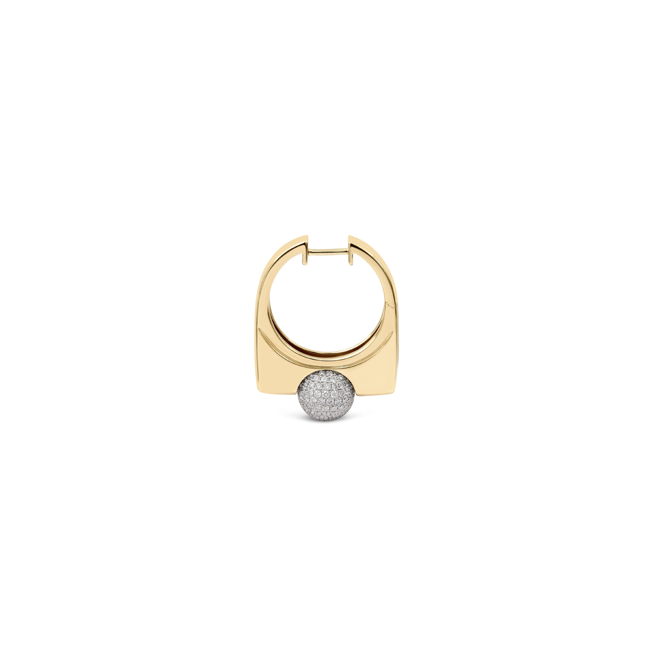 Edgy Pave Diamond Ball Statement Earring