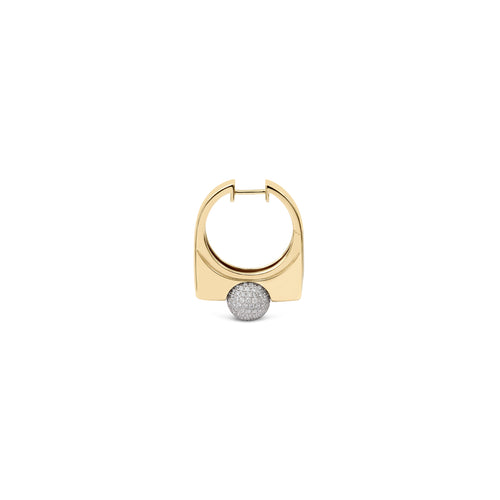 Edgy Pave Diamond Ball Statement Earring