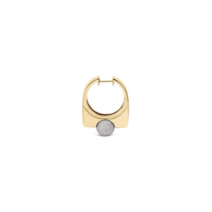 Edgy Pave Diamond Ball Statement Earring