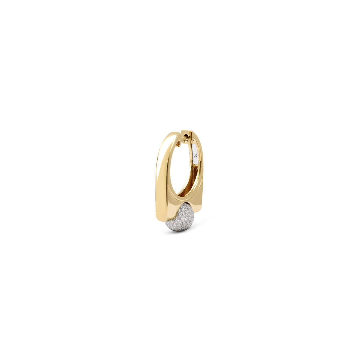Edgy Pave Diamond Ball Statement Earring