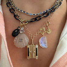 East West Emerald Cut Blue Sapphire Bezel Tennis Necklace