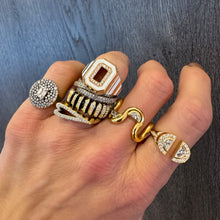 Edessa High Polish or Pave or Crescent Diamond Swirl Ring