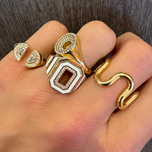 Edessa High Polish or Pave or Crescent Diamond Swirl Ring