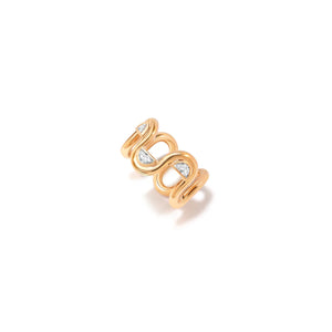Edessa High Polish or Pave or Crescent Diamond Swirl Ring