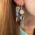 Elongated Happy Heart Diamond Drop Huggie Hoops