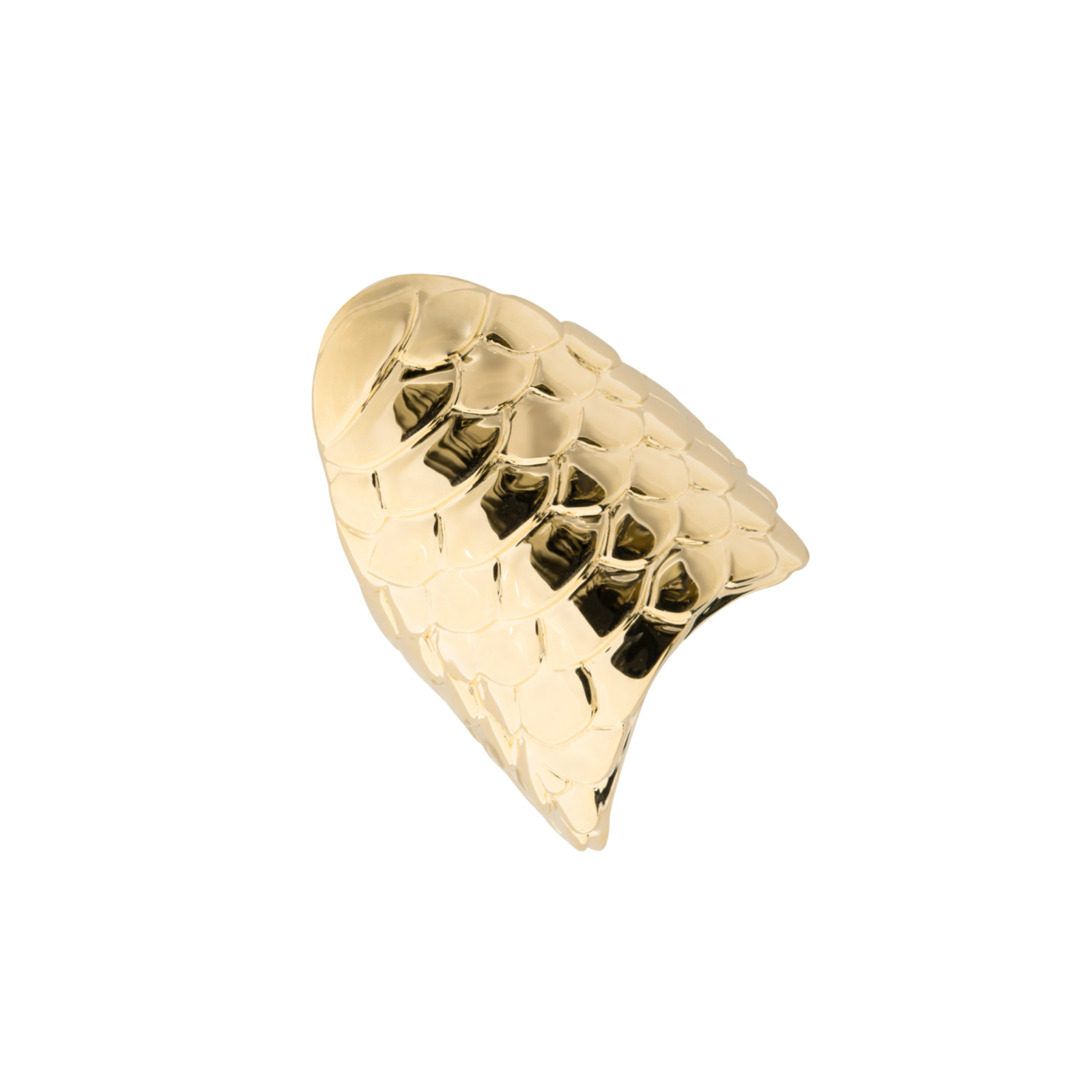 Elongated Gloss Gold Crocodile Ring