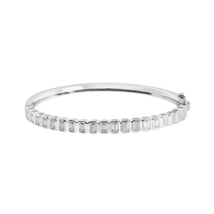 Emerald Cut 1/2 Diamond Bezel Bangle Bracelet