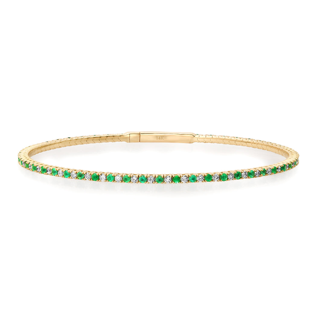 Emerald & Diamond Eternity Flex Bracelet