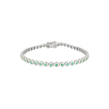 Emerald & Diamond Pillow Bezel Set Eternity Bracelet