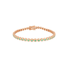 Emerald & Diamond Pillow Bezel Set Eternity Bracelet