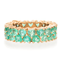 Emerald Empress Stacked Hearts Eternity Band Ring