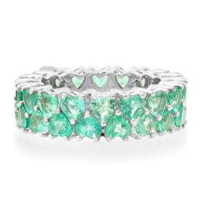 Emerald Empress Stacked Hearts Eternity Band Ring