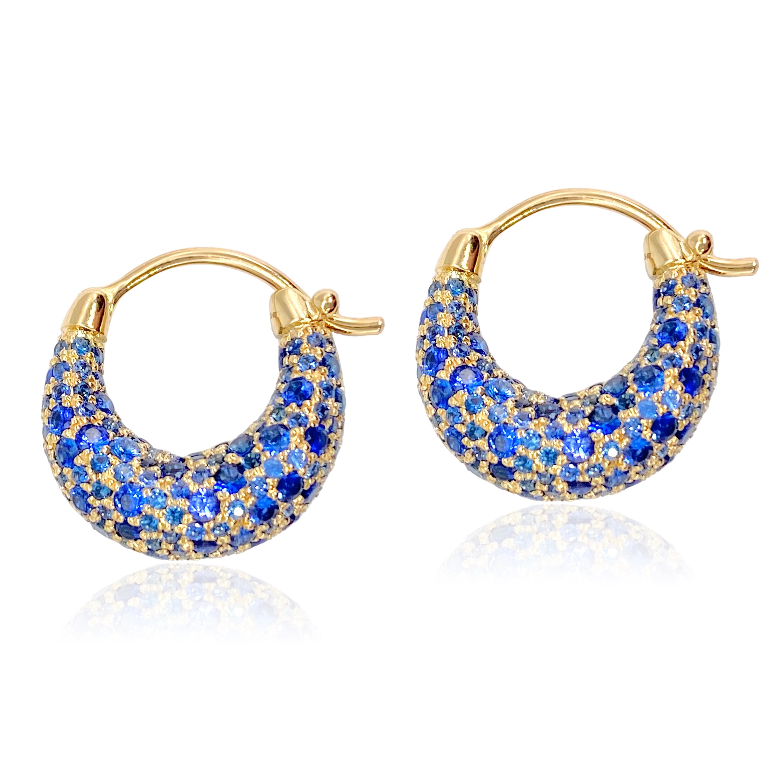 Limited Edition Blue Sapphire Sugar Dipped Hoop Earrings