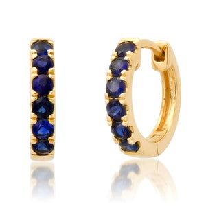 Essential Blue Sapphire Huggie Hoop Earrings