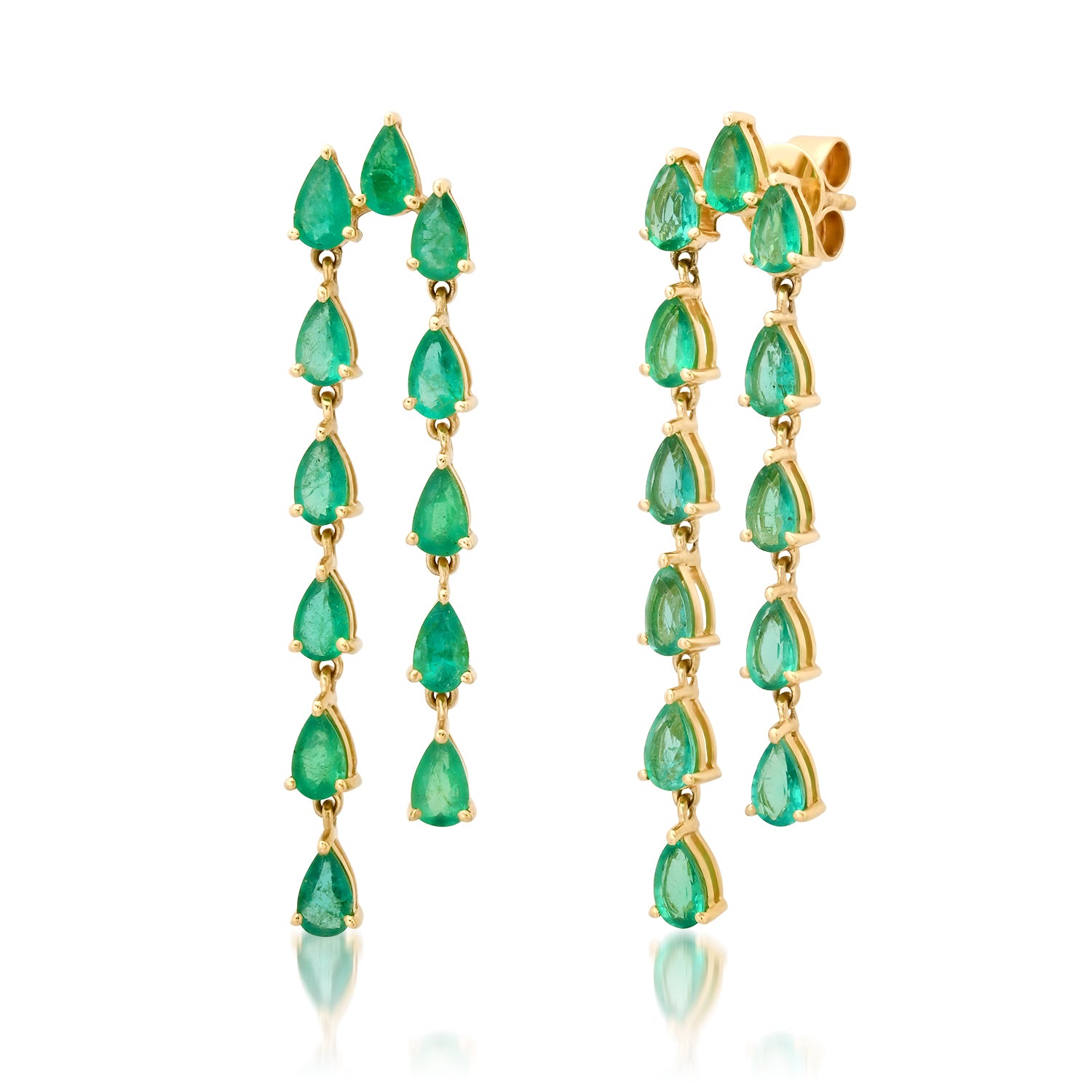 Eternal Pear Shaped Emerald Drop Earrings