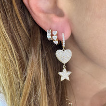 Everyday Diamond Heart Huggie Hoop Earrings 