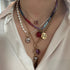 Red Sponge Coral & Abalone Strawberry Charm