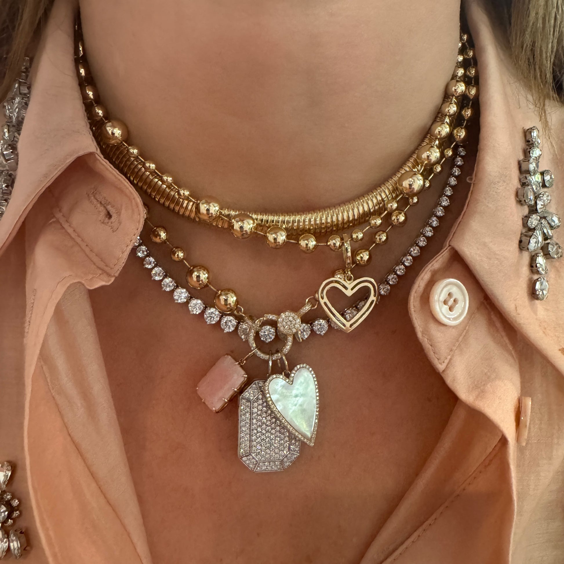 Mother Of Pearl Heart Charm