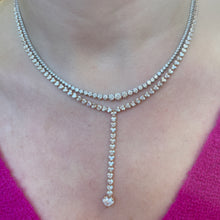 One of A Kind Diamond Heart Y Drop Necklace