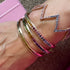 Baguette Rainbow Tourmaline & Citrine Comfort Fit Bangle Bracelet