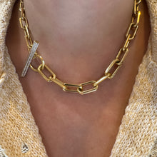 Saxon Gold & Diamond Graduated Link Chain Toggle Necklace