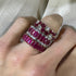 Emerald Cut Gemstone Eternity Band Ring with Diamond Crown