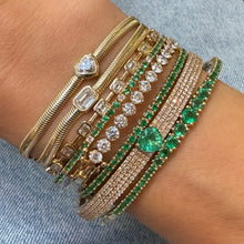 Glamorous Graduated Emerald Bangle