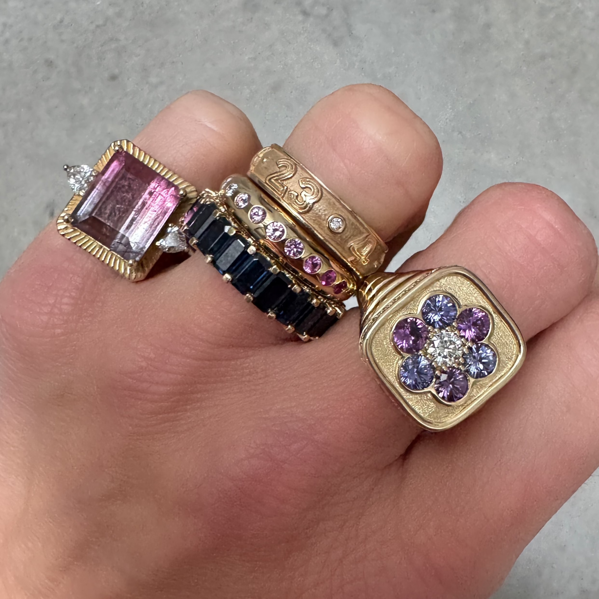 Family Blooms Flower Ring