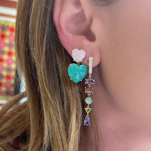 5 Stone Gemfetti Gemstone & Diamond Drop Earrings