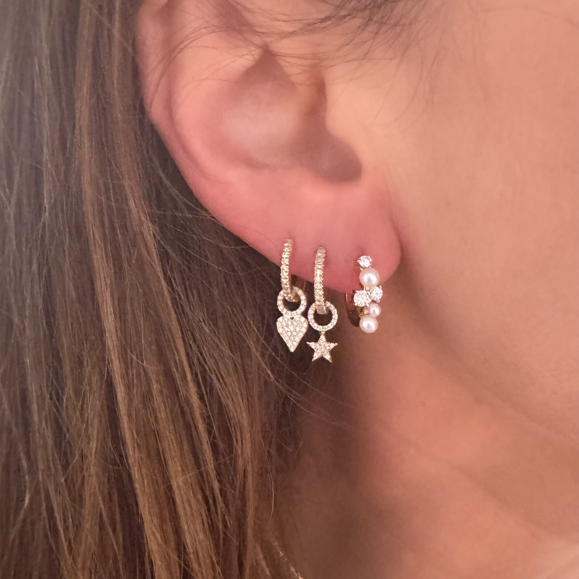 Shimmering Diamond Pave Star Earring Charms