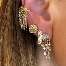 Diamond Shine & Shimmer Seashell Stud Earring