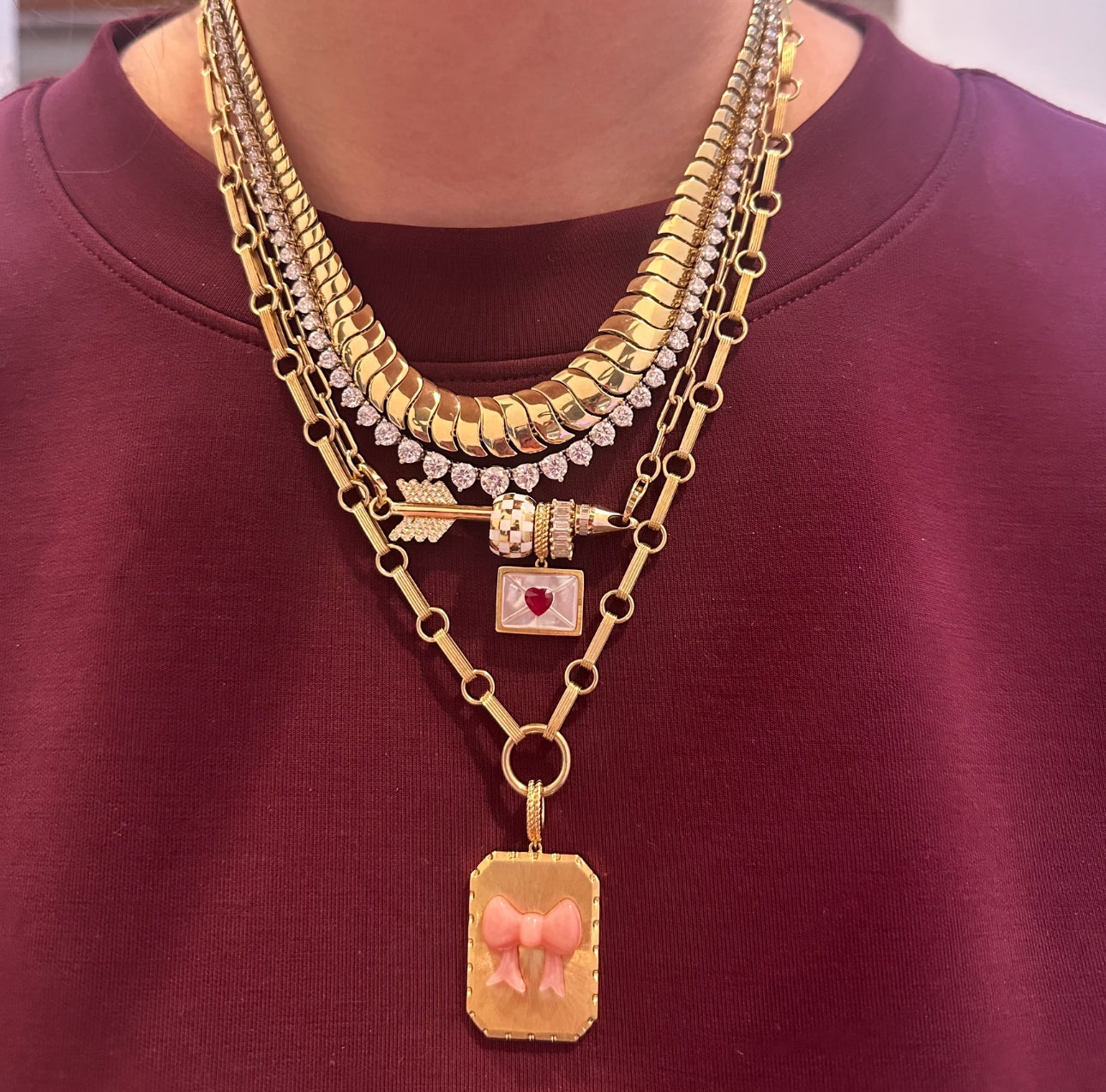Rosette Link Chain Necklace