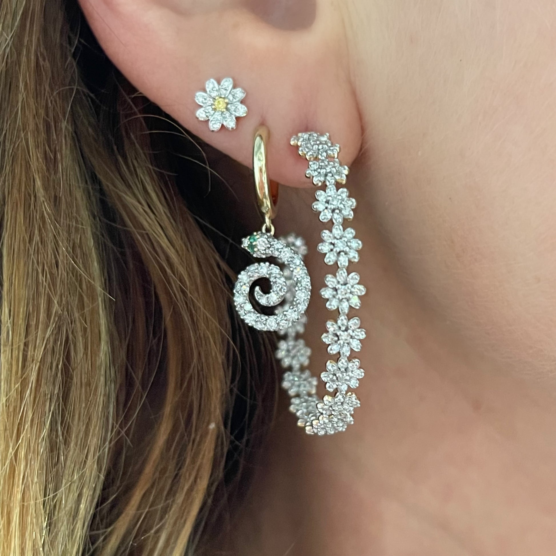Milestones by AB for Eriness Diamond Daisy Hoops