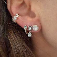 Stellar Pavé Lab Grown Diamond Half Dome Stud Earrings