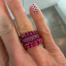 Pave Pink Sapphire Band Ring with Black Rhodium