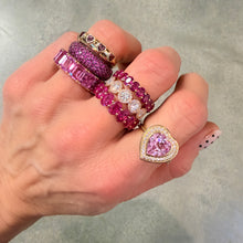 MAC Gemstone Heart & Diamond Halo Ring