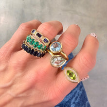 MAC Gemstone Heart & Diamond Halo Ring