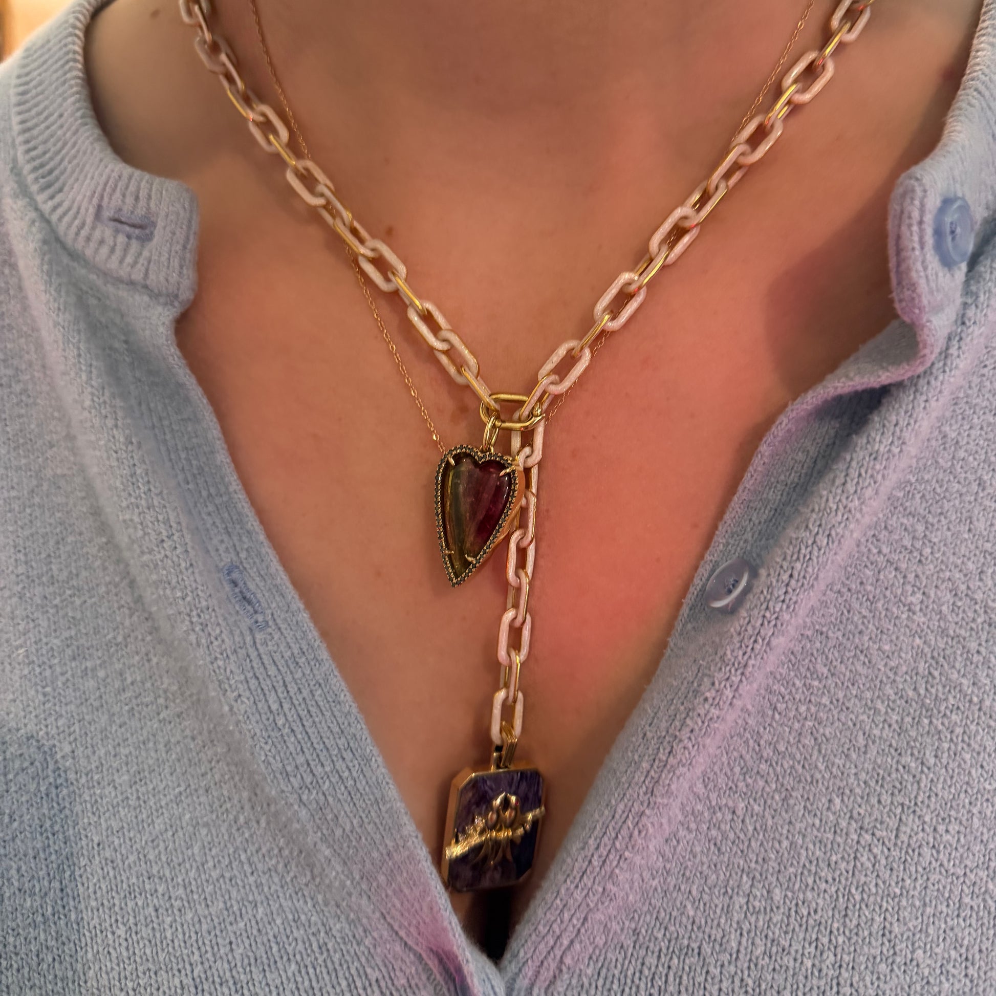 The Micro Minnie Enamel Chain Necklace