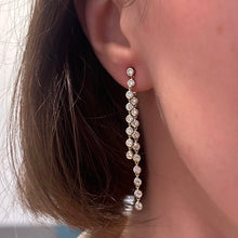 Bezel Set Diamond and Semi Precious Front Back Earrings