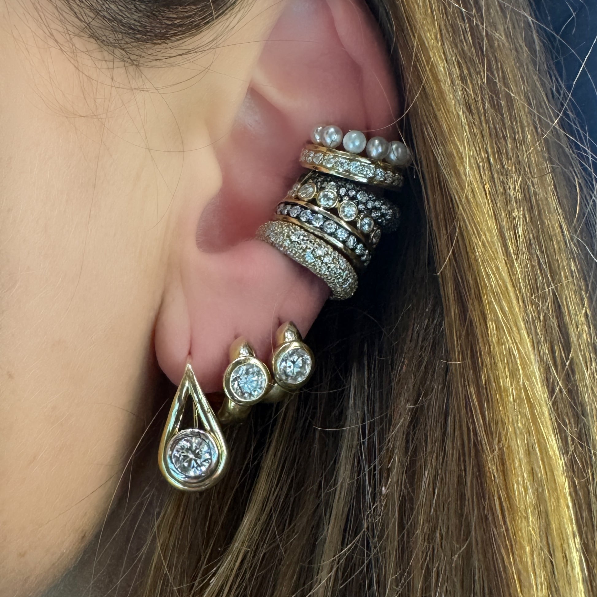 Diamond Lasso Drop Earrings