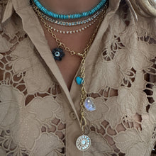 Gold Teardrop Chain Necklace with Jumbo Push Clasp