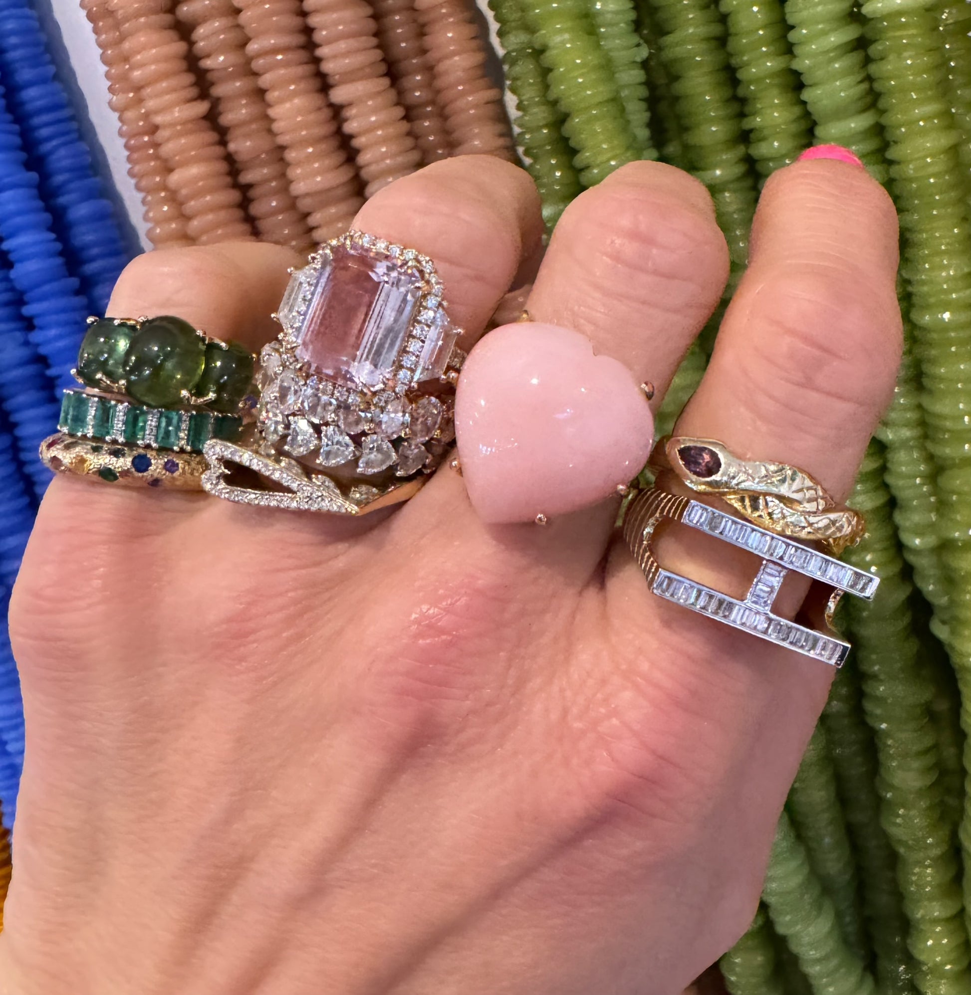 Grandsize Encrusted Initial Ring