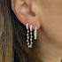 Full Glam Double Pierce Diamond Huggie Hoop Chain Earring