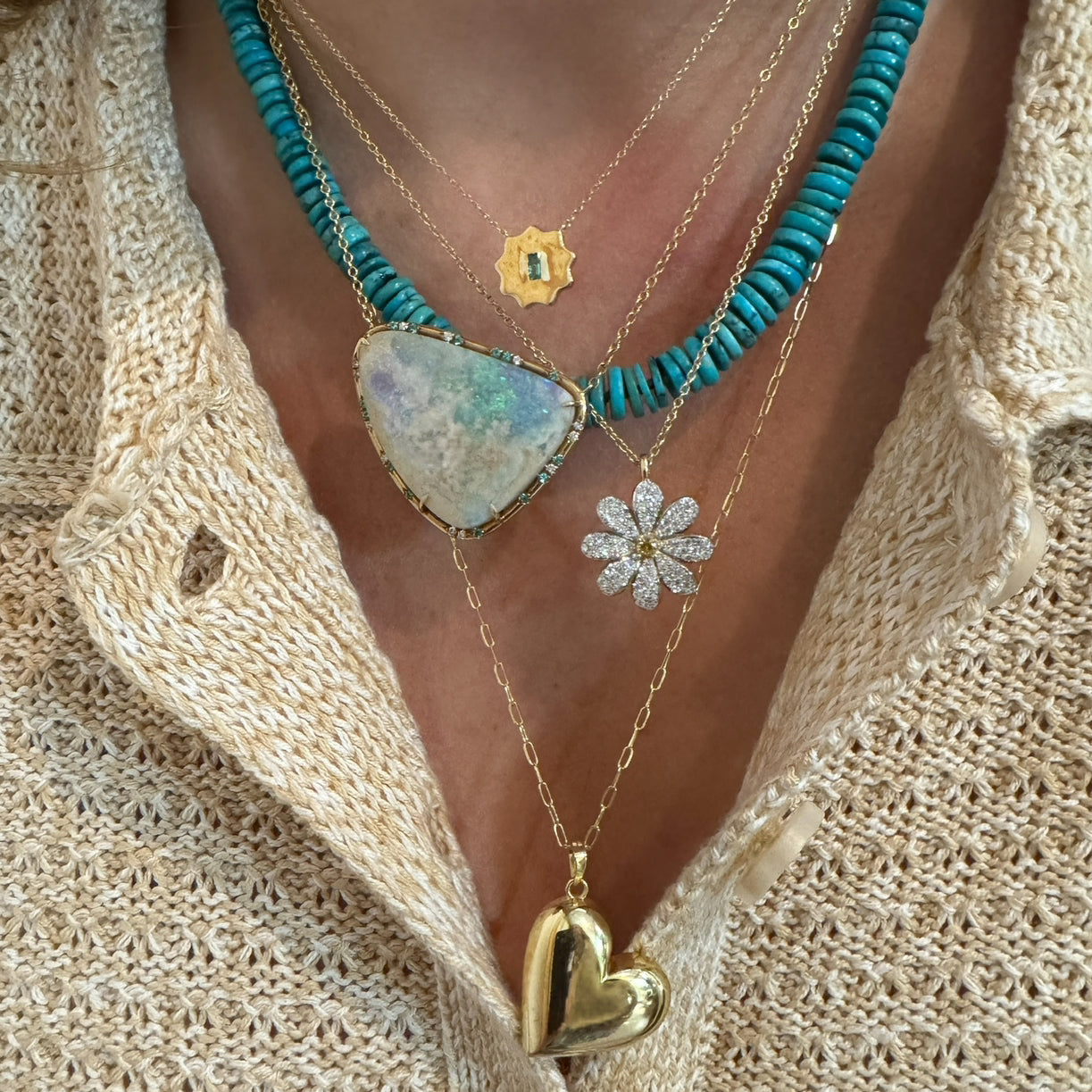 Milestones by AB for Eriness Large Diamond Daisy Necklace