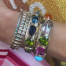 One of a Kind Blue & Green Gemmy Cuff Bangle Bracelet