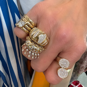 Four Coil Diamond or Peridot Serpent Ring