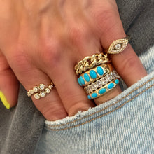 Sleeping Beauty Skinny Turquoise Dome Ring