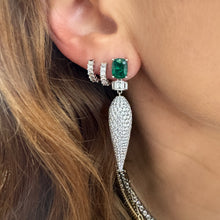 Icicle Diamond & Emerald Drop Earrings