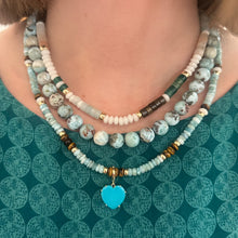 Large Mixed Turquoise Adjustable Beaded Necklace